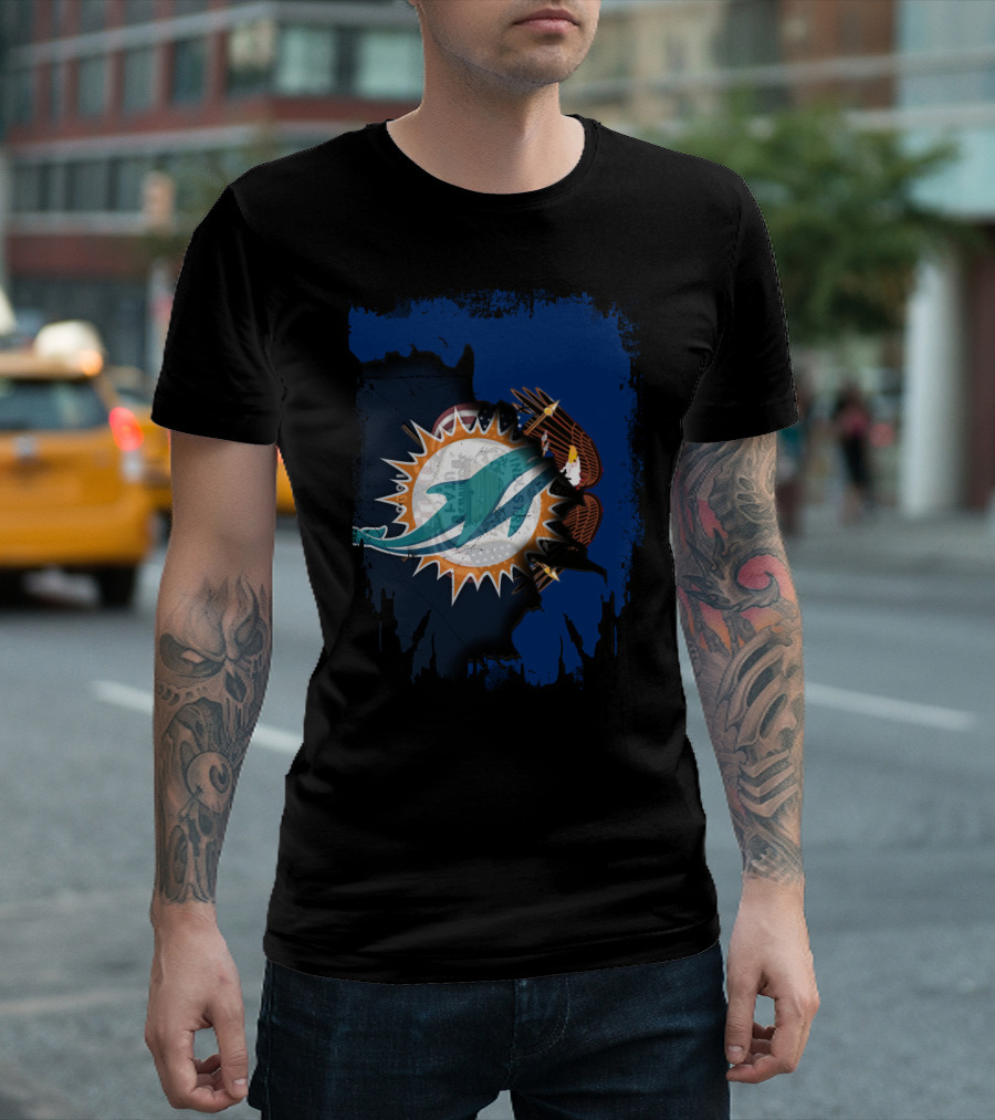 Together Utah with Dolphins Miami Symbol Eagle Feathers T-Shirt