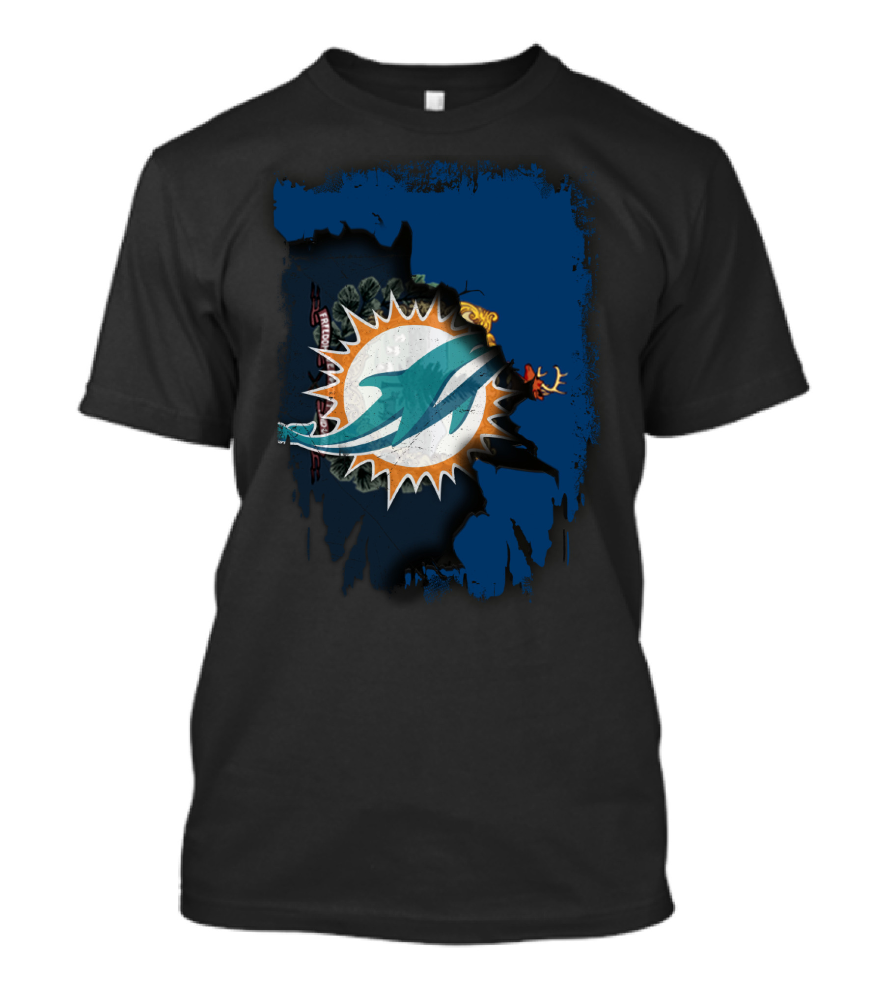 Together Vermont Miami Dolphins Logo Overlay T-Shirt