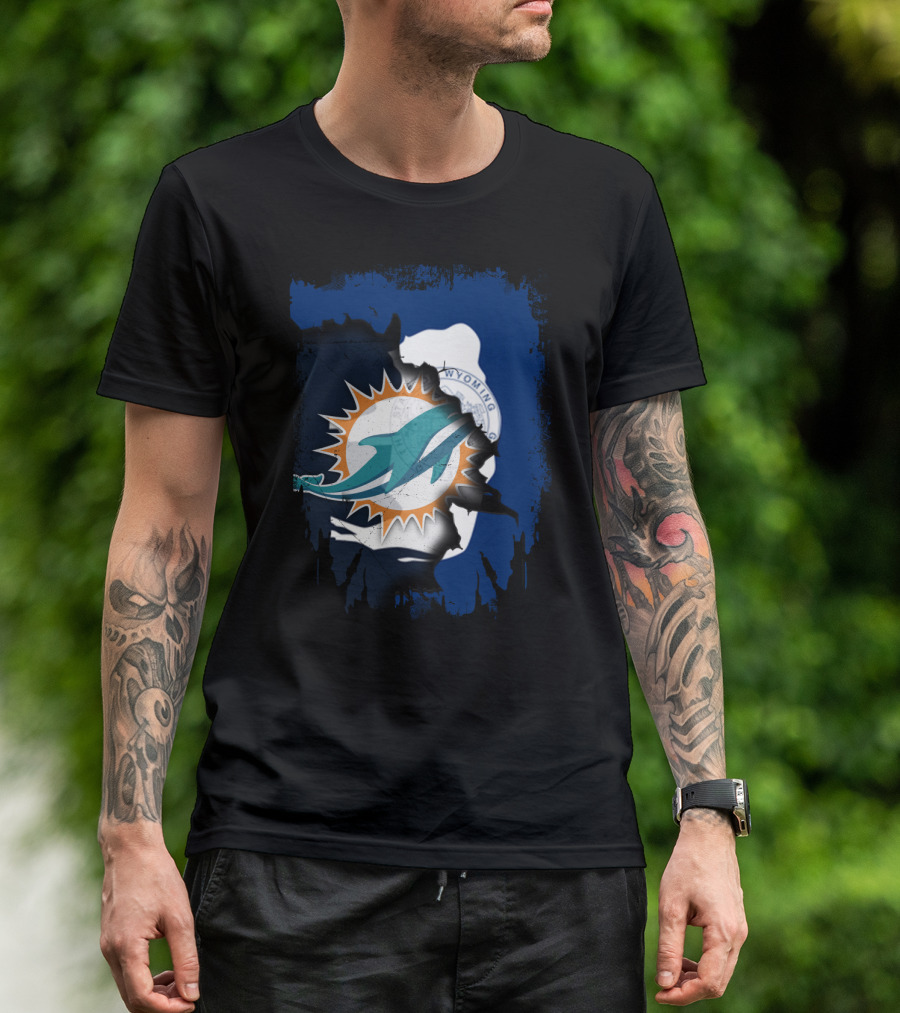 Wyoming Dolphins Logo Fusion T-Shirt