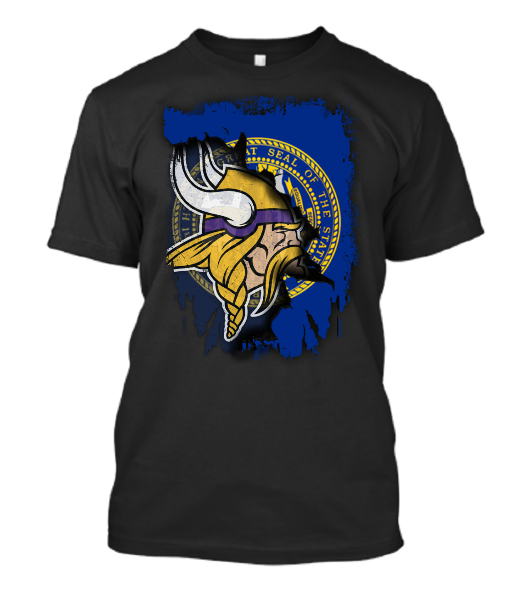 Together Nebraska Seal With Vikings Helmet T-Shirt