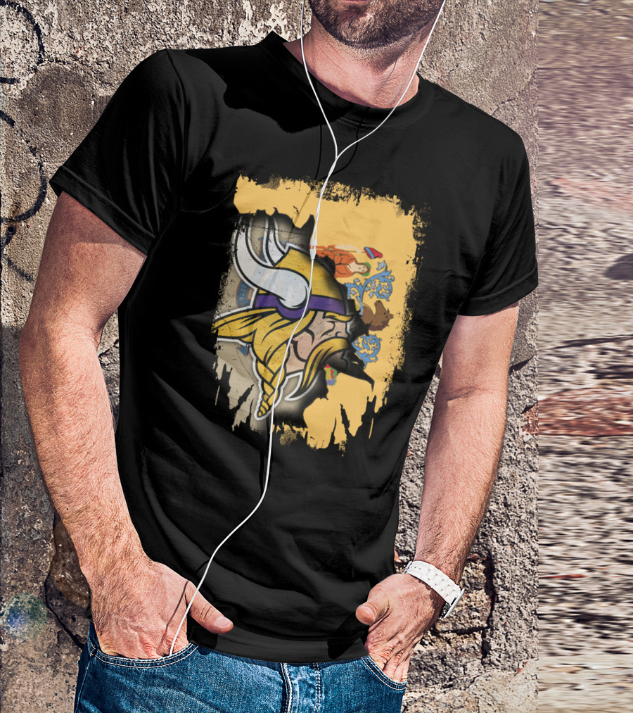 New Jersey State Emblem Merged With Vikings T-Shirt