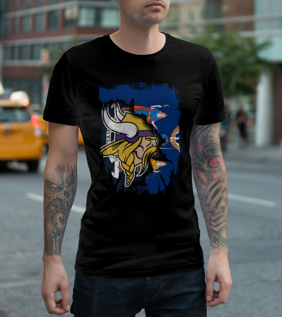 Together New York State Flag With Minnesota Vikings T-Shirt