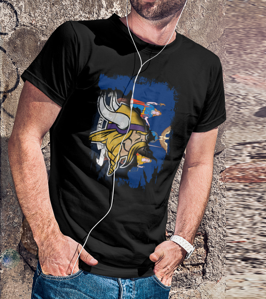 Together New York State Flag With Minnesota Vikings T-Shirt