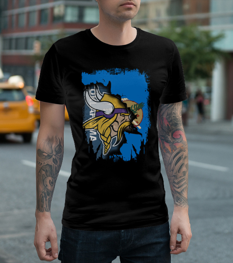 Oklahoma Viking Collaboration With State Elements T-Shirt