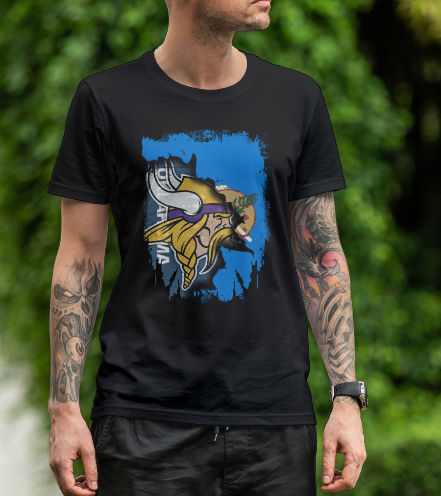 Oklahoma Viking Collaboration With State Elements T-Shirt