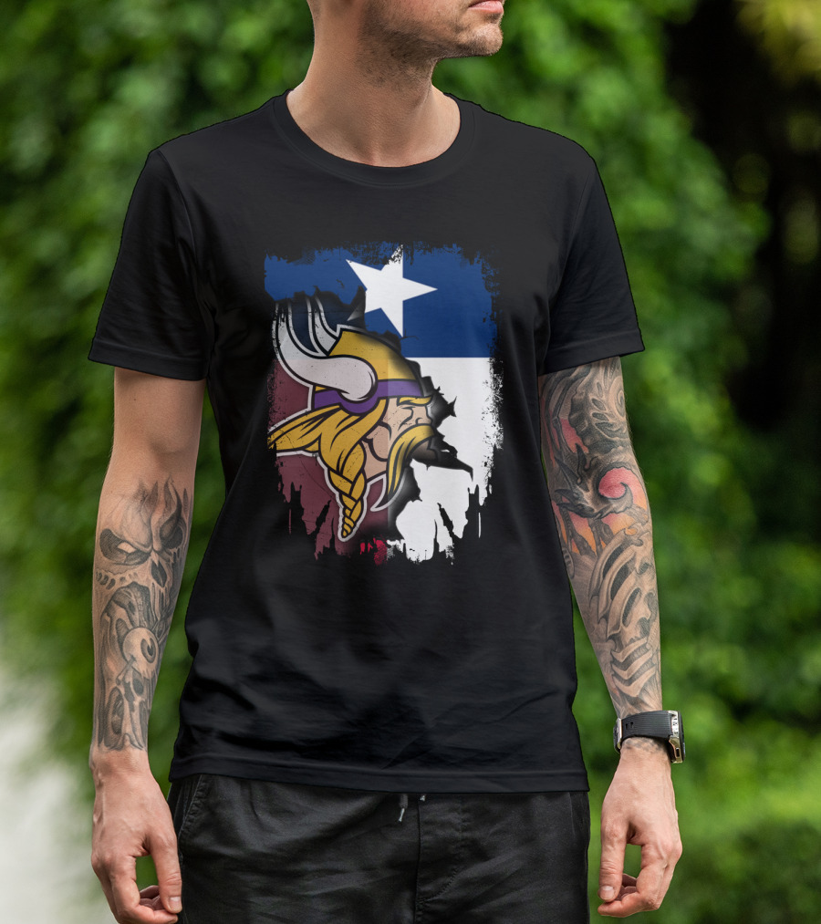 Texas Pride With Vikings Spirit T-Shirt