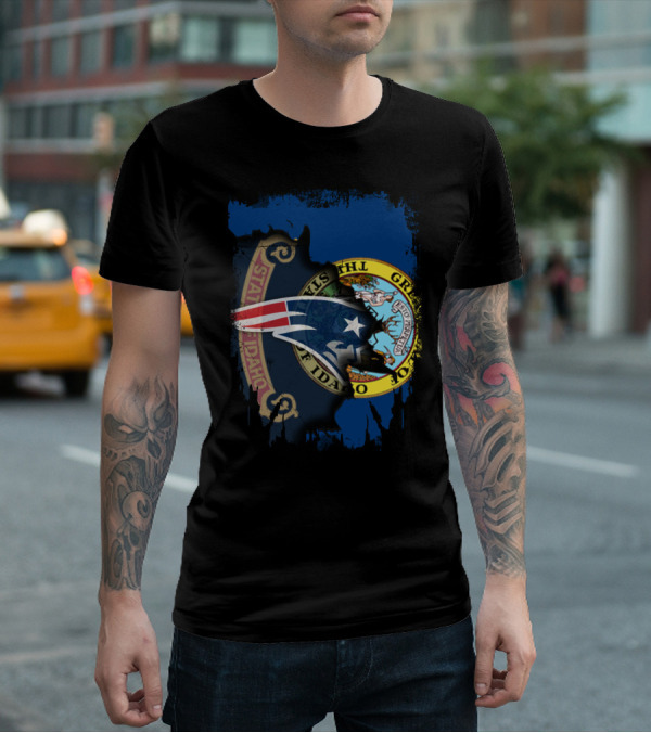 Together Idaho With New England Patriots State Seal Fusion T-Shirt