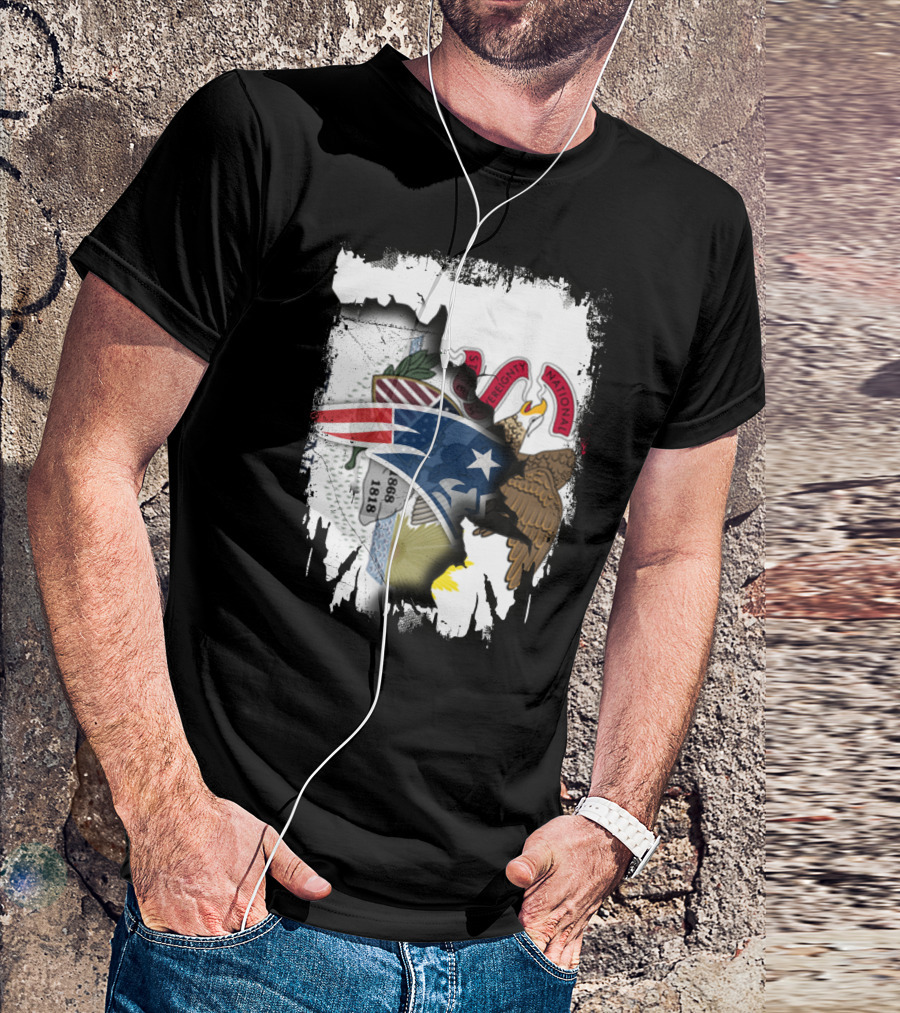 Together Illinois With Patriots Logo And State Seal Blend T-Shirt