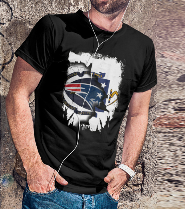 Together Massachusetts Patriots Emblem Fusion T-Shirt