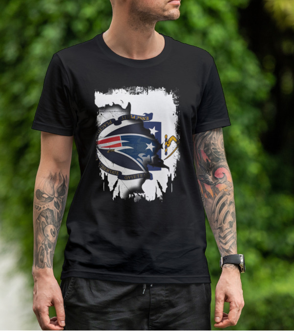 Together Massachusetts Patriots Emblem Fusion T-Shirt