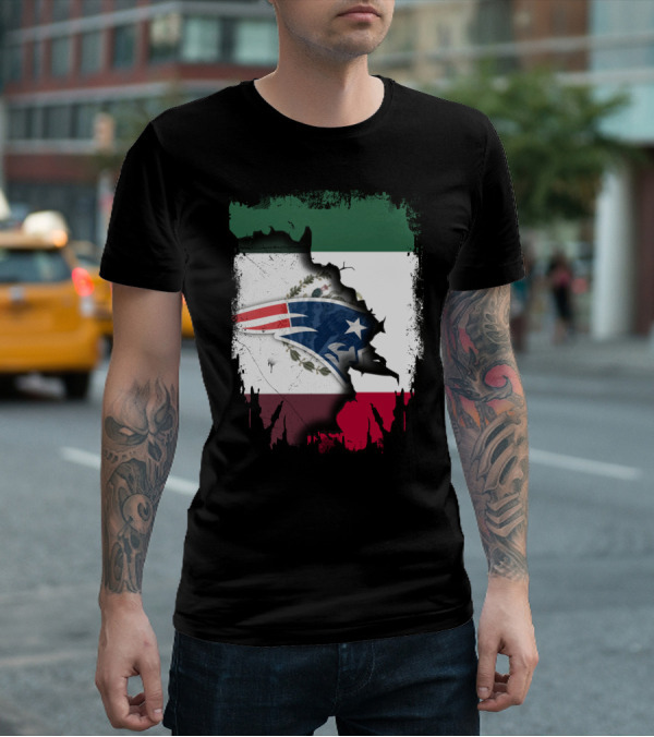 Together With Mexico And Patriots Flag T-Shirt