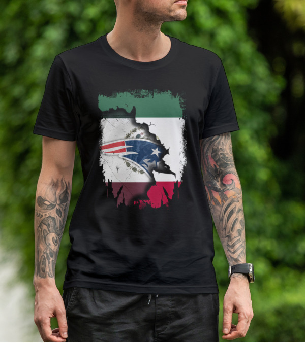 Together With Mexico And Patriots Flag T-Shirt