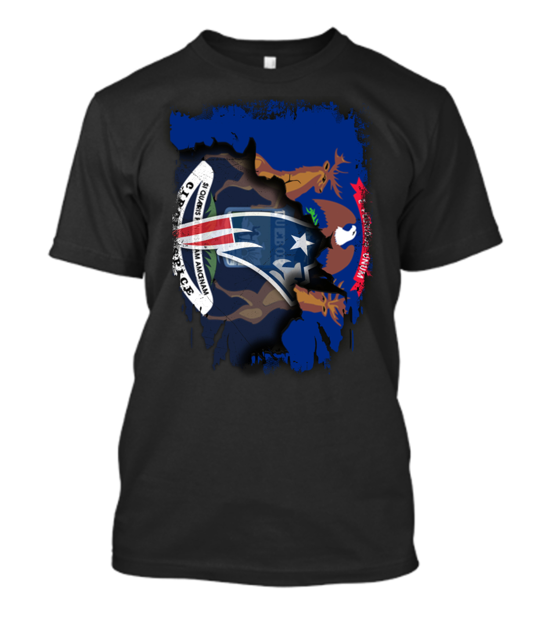 Michigan Pride With Patriots Crest Overlay T-Shirt