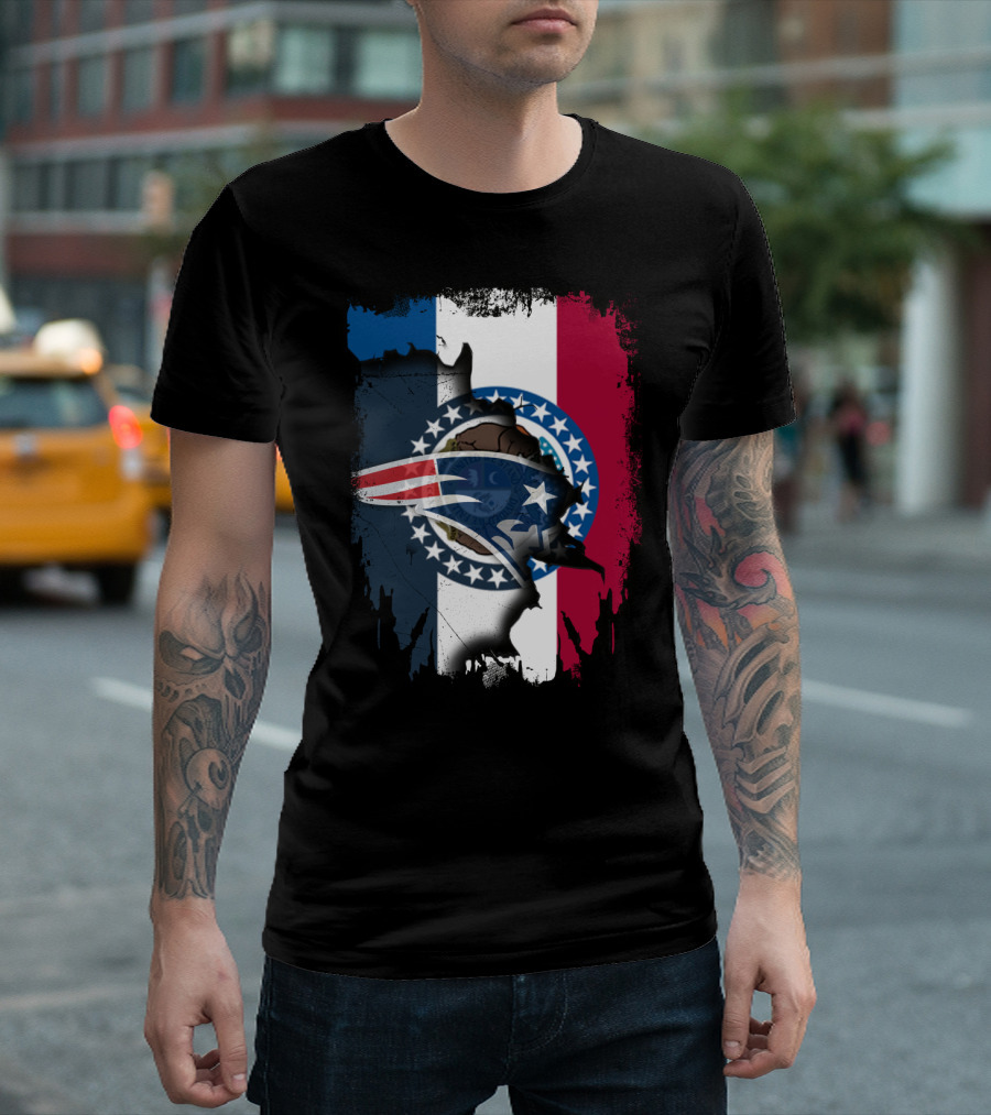 Together Missouri Patriots Flag And Patriot Logo Fusion T-Shirt