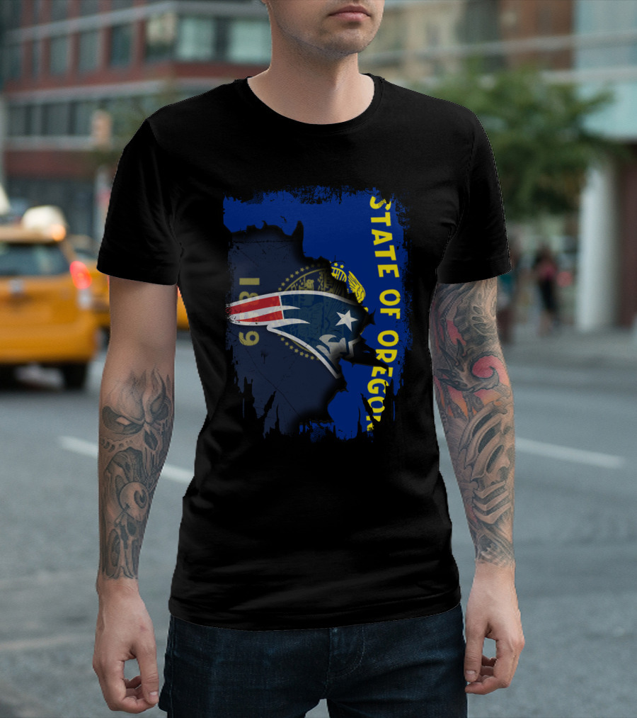 State Of Oregon New England Patriots 1869 T-Shirt
