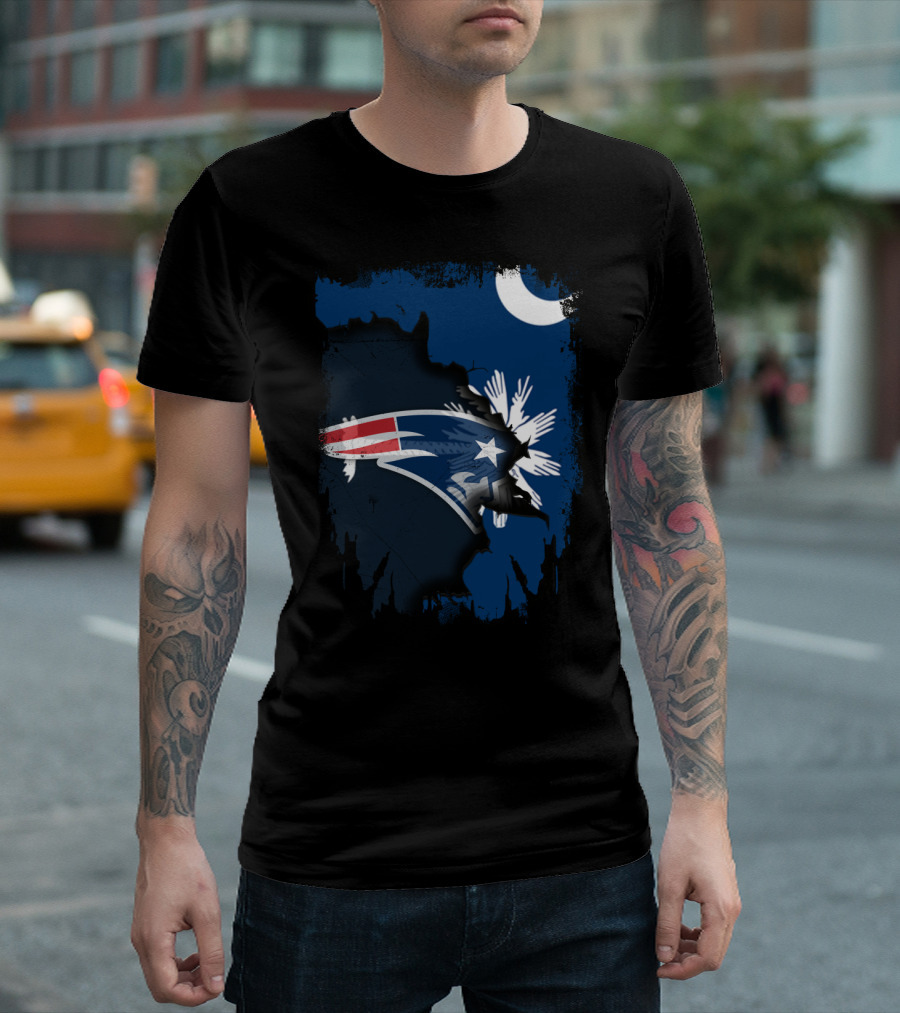 Together South Carolina With New England Patriots Logo And State Flag Elements T-Shirt