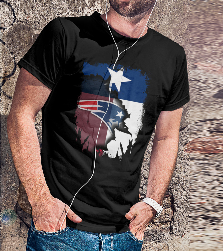 Together Texas With Patriots Star Flag And Football Motif T-Shirt