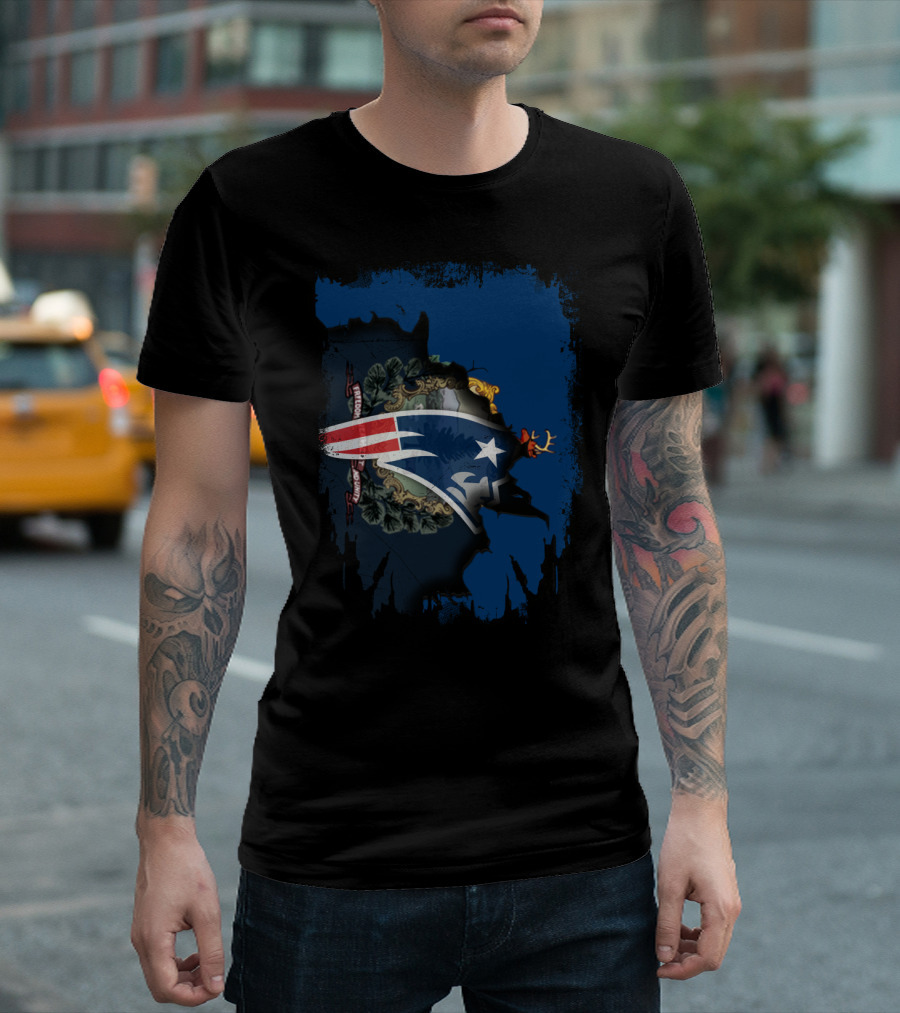 Vermont Patriot Unity With State Silhouette And Emblem T-Shirt