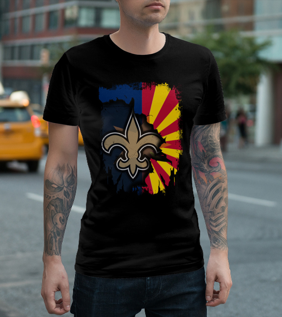 Together Arizona Saints Fleur-de-Lis Flag Fusion T-Shirt