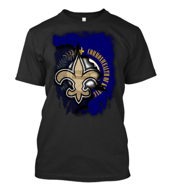 Commonwealth Of Kentucky With Saints Fleur-De-Lis Emblem T-Shirt