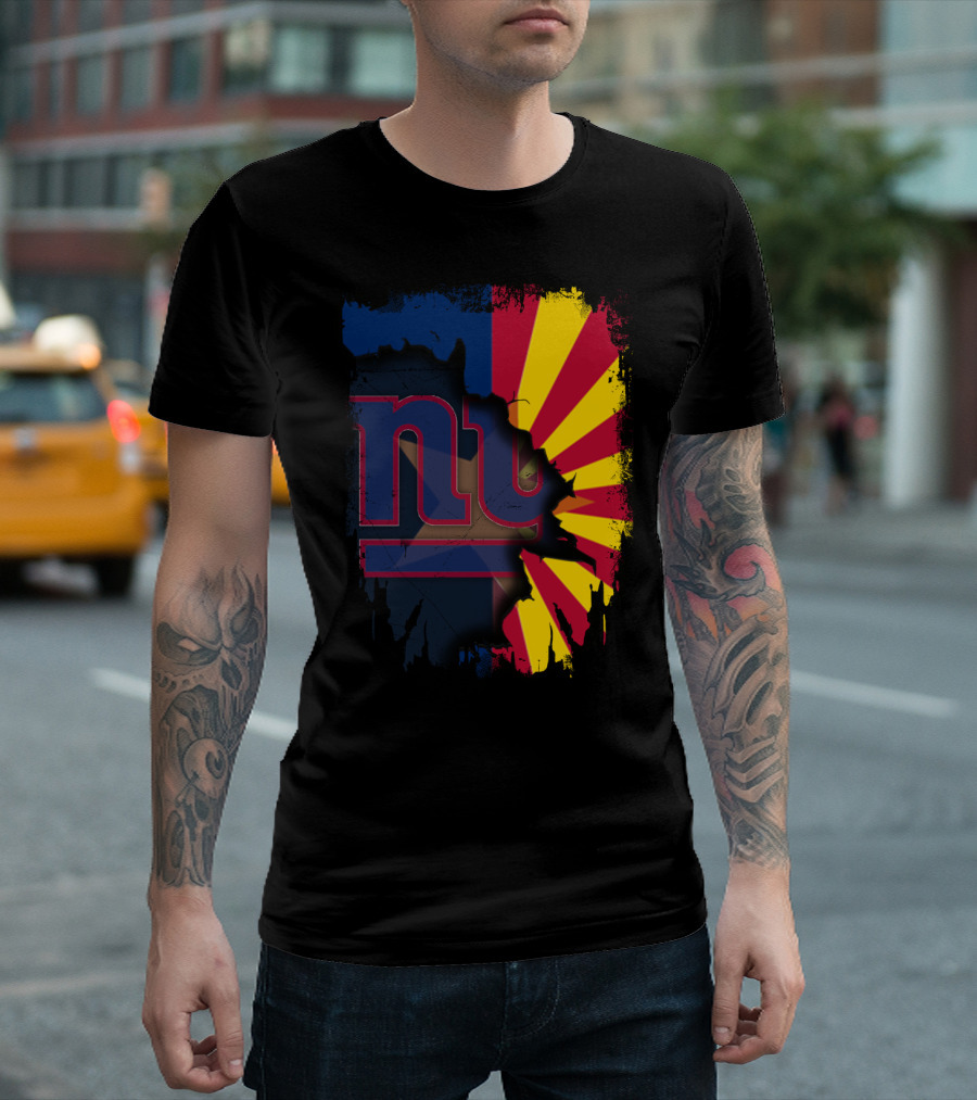 Arizona State Outline with New York Giants T-Shirt