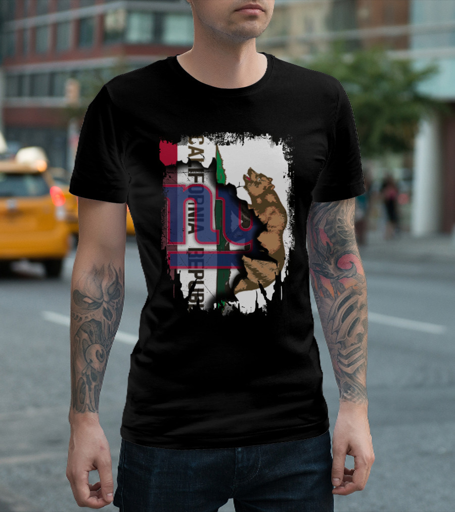 California Republic Bear with Giants Logo Overlay T-Shirt