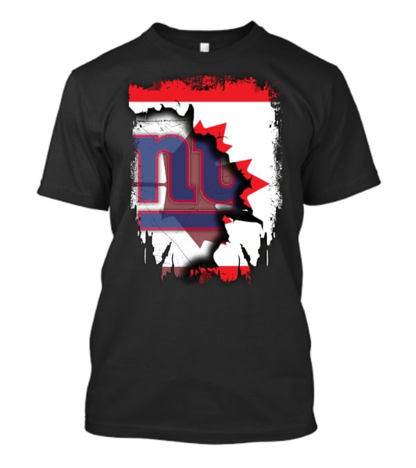Together Canada With New York Giants Maple Leaf Emblem T-Shirt