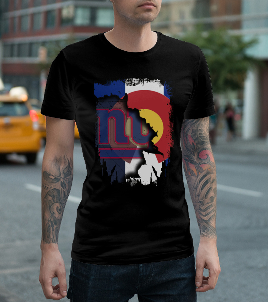 Colorado Flag Blended with Giants Logo Together T-Shirt