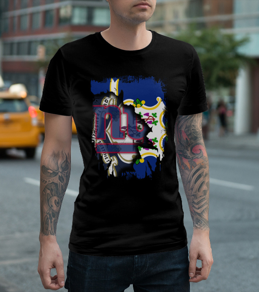 Together Connecticut With New York Giants Fan Emblem T-Shirt