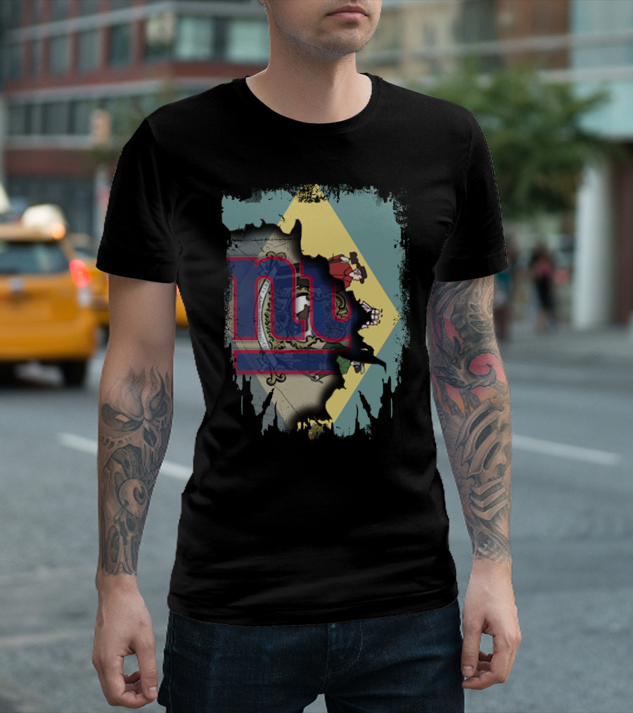 New York Giants Delaware State Pride Fan Collaboration T-Shirt