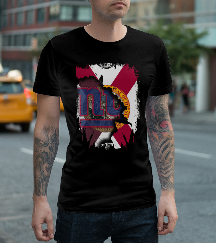 Florida State Flag Meets Giants NFL Team T-Shirt