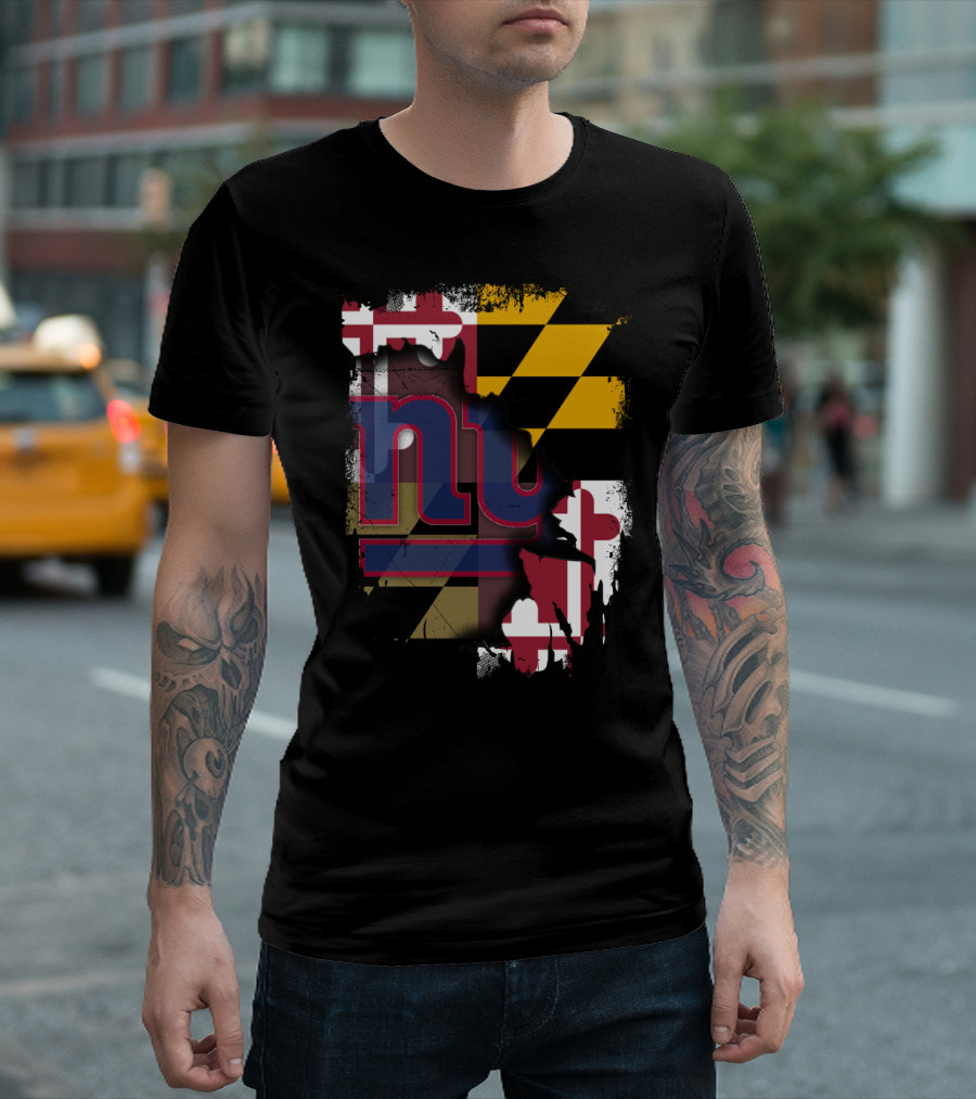Maryland Pride with New York Giants Fusion T-Shirt