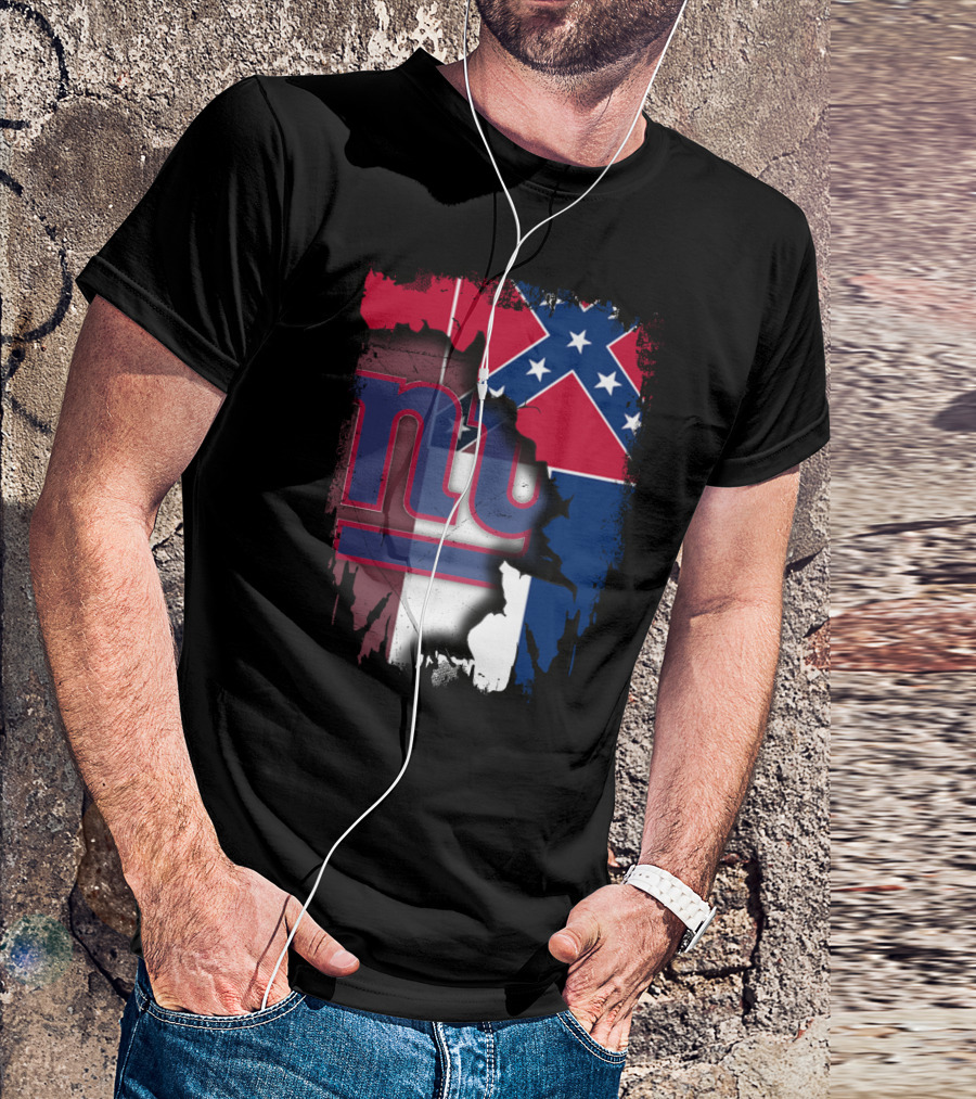 Mississippi Flag With New York Giants Logo Fusion T-Shirt