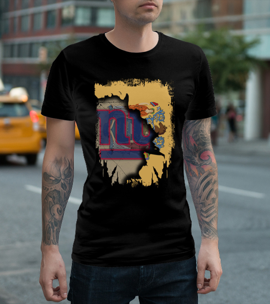 New Jersey Giants Together Flag Fusion T-Shirt