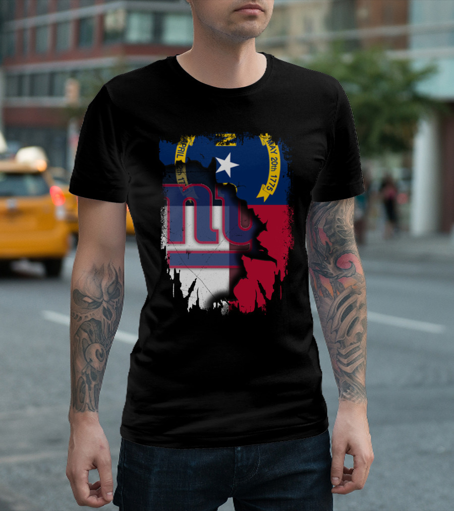 North Carolina Flag Blending with Giants T-Shirt