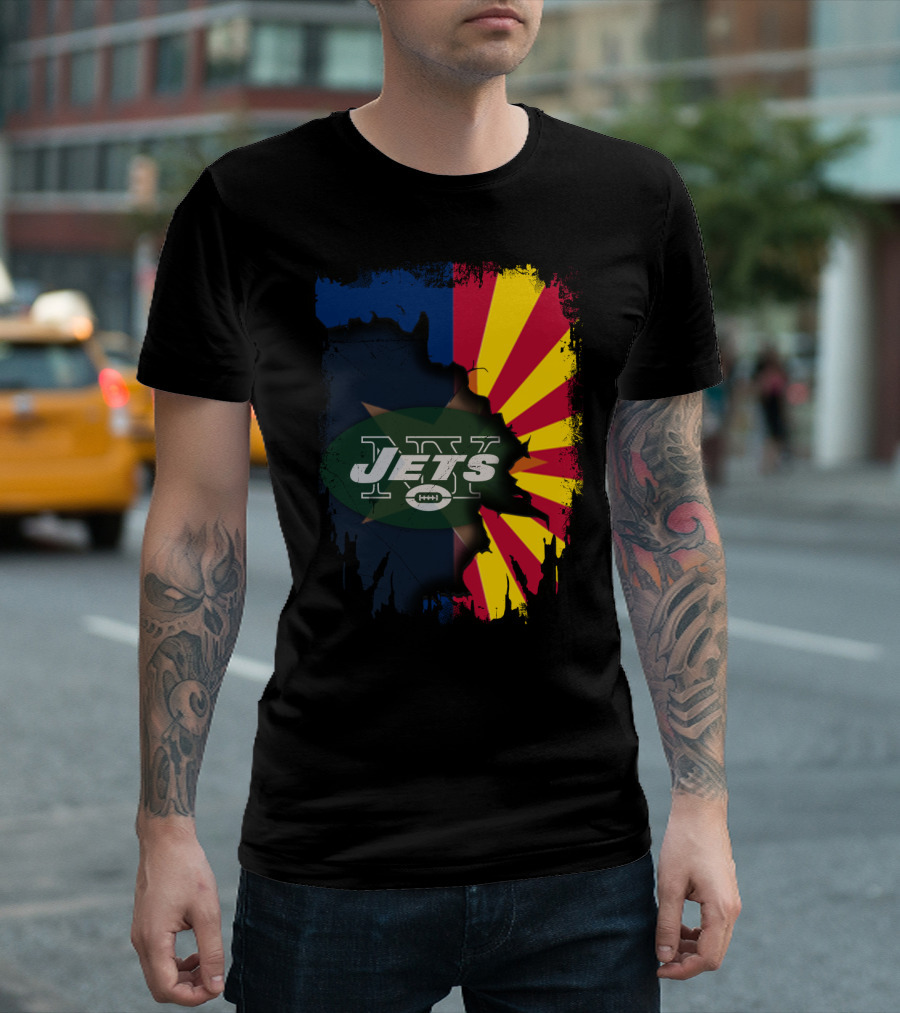 Arizona State Flag Merged with New York Jets T-Shirt