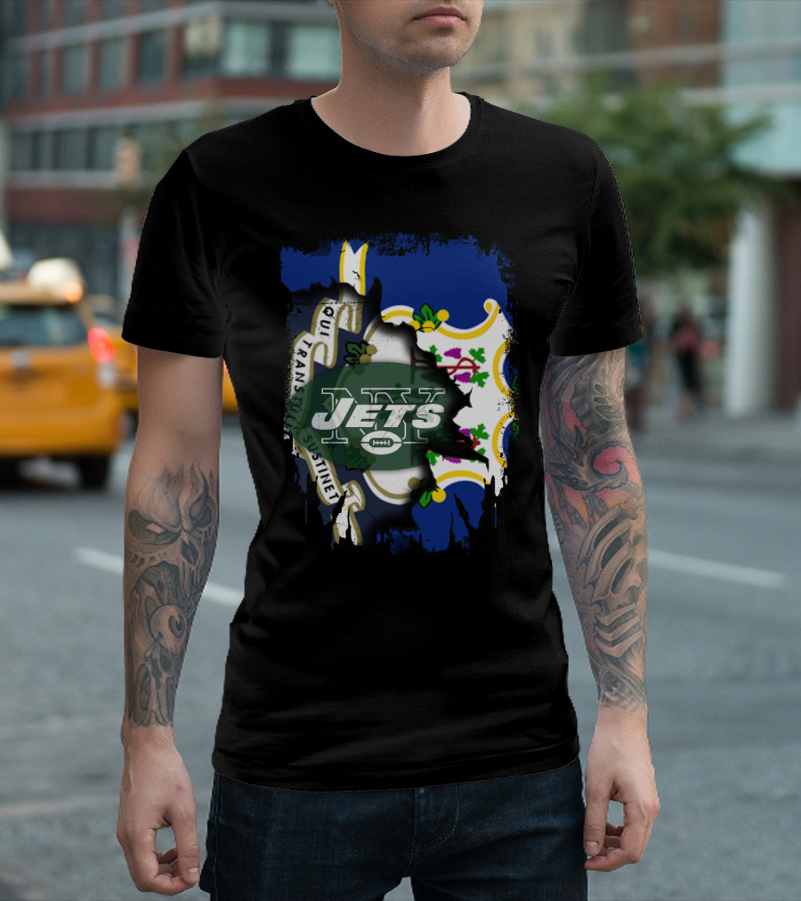 Connecticut Jets Together Flag Fusion T-Shirt