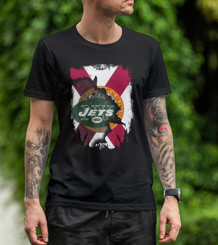 Florida State Flag New York Jets Collaboration T-Shirt