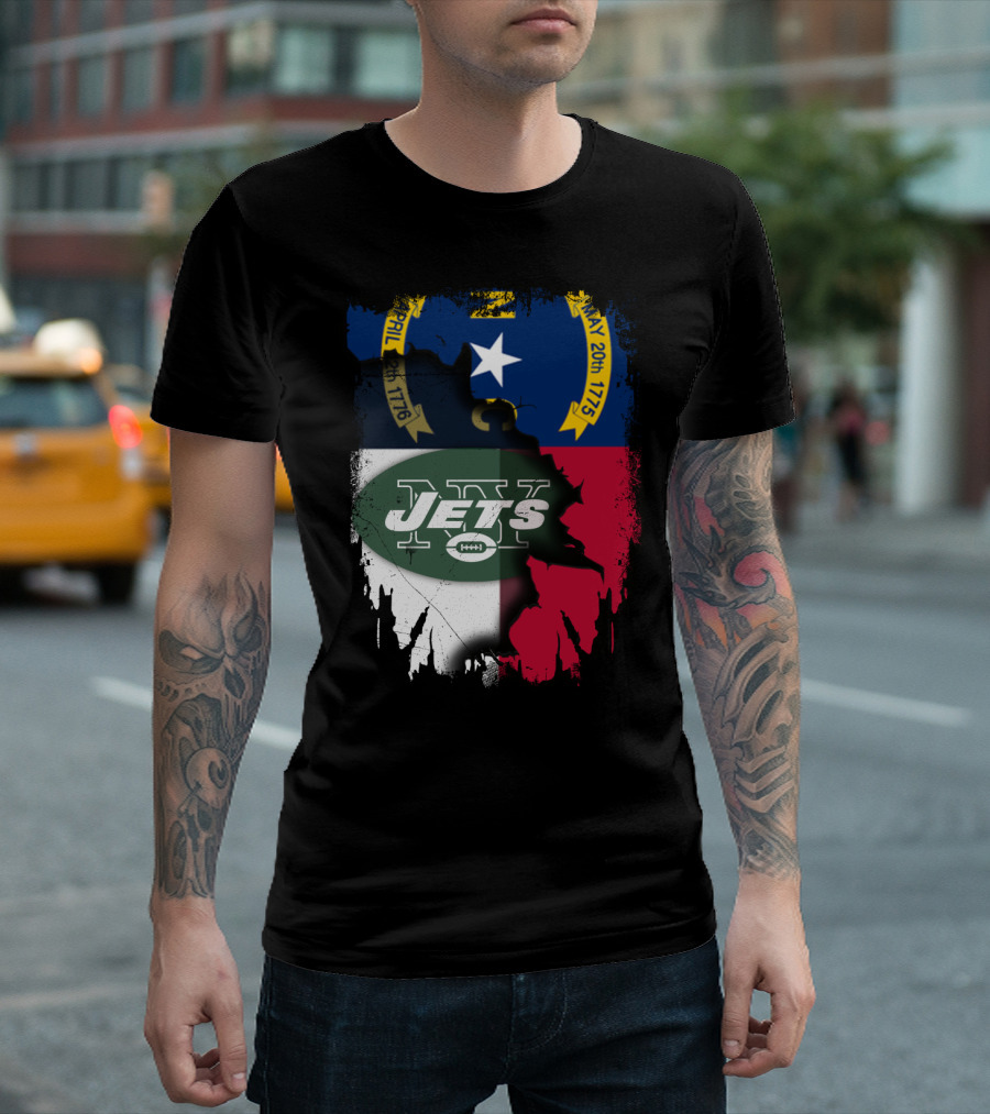 North Carolina Flag Jets Logo Fusion T-Shirt