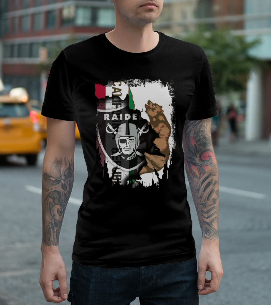 Together California Raiders With Bear and Flag T-Shirt