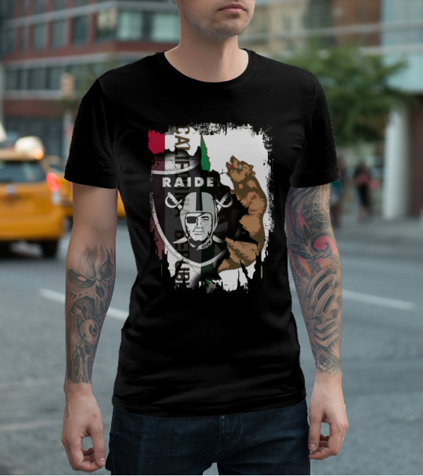 Together California Raiders With Bear And Flag T-Shirt