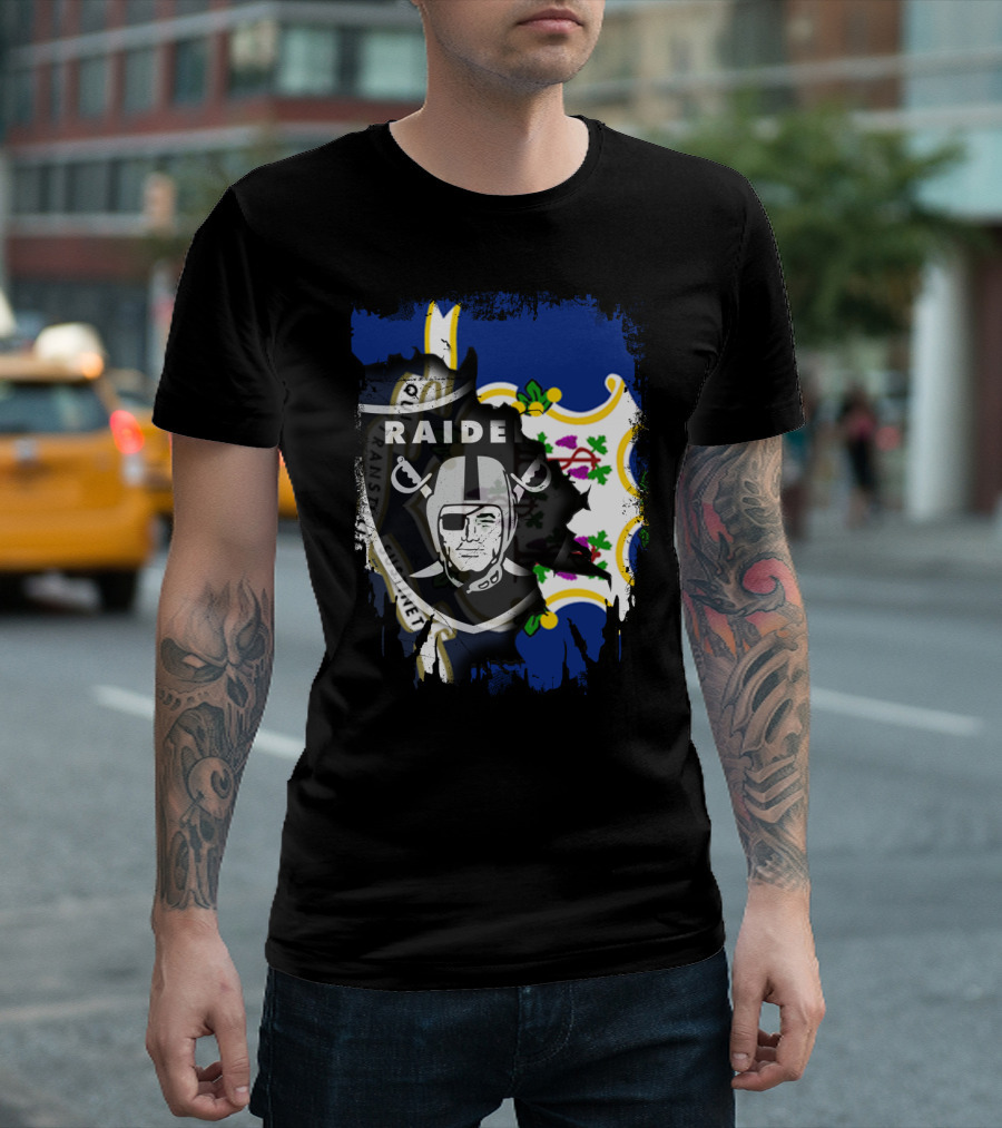 Connecticut Proud With Raiders Iconic Fusion T-Shirt