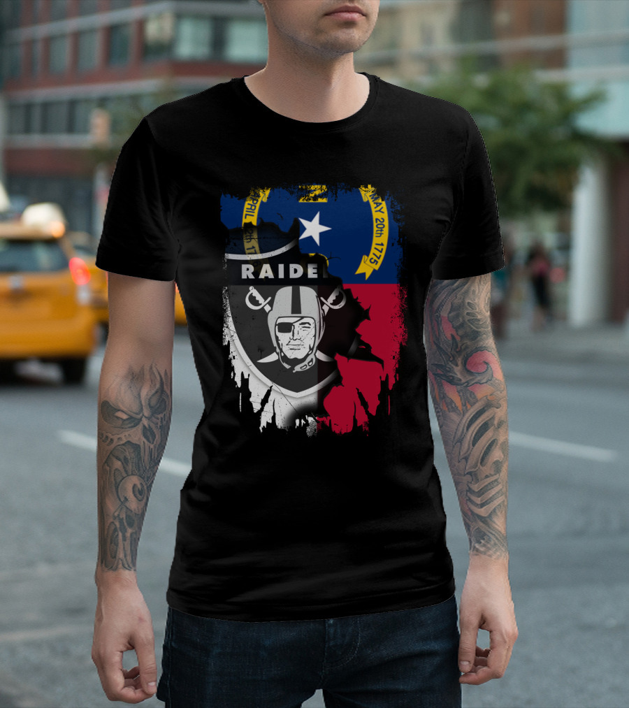 North Carolina Flag with Raiders April T-Shirt