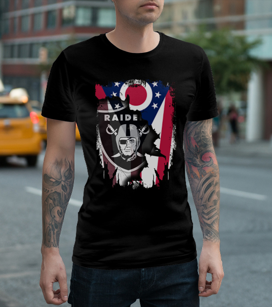 Ohio Pride with Raiders Logo Fusion T-Shirt