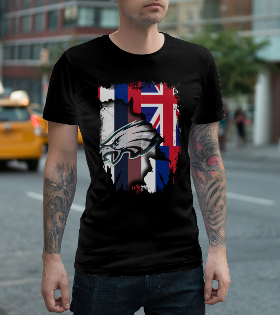Philadelphia Eagles Hawaii Flag Unity T-Shirt