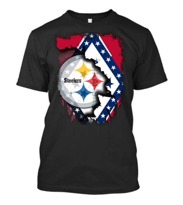Steelers Meets Arkansas Flag Fusion T-Shirt