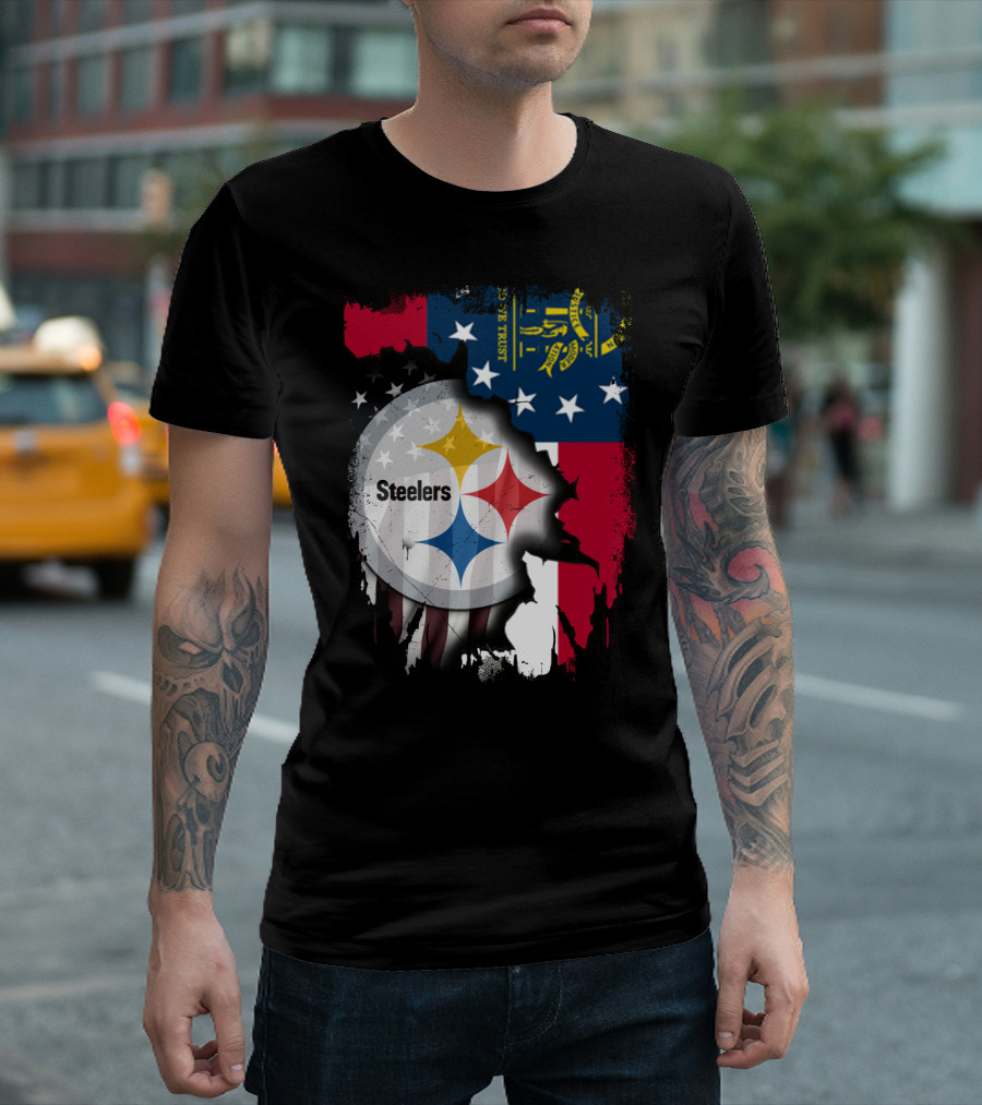 Steelers Over Georgia State Flag Football T-Shirt