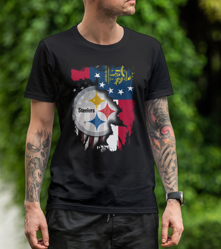 Steelers Over Georgia State Flag Football T-Shirt
