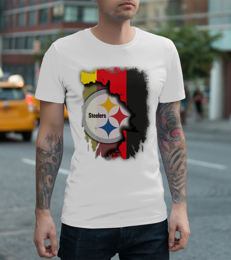 Germany Steelers Fusion With Flag And Logo Elements T-Shirt