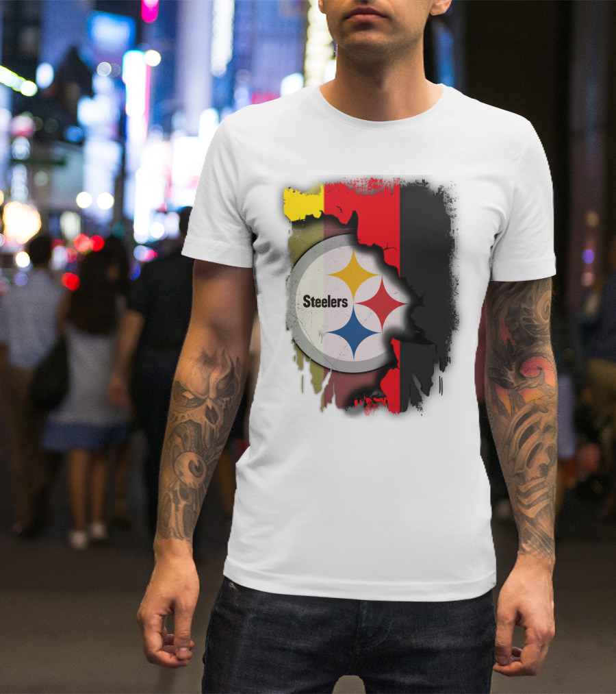 Germany Steelers Fusion With Flag And Logo Elements T-Shirt